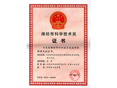 潍坊市科学技术奖-水性仿花岗岩香蕉视频下载地址